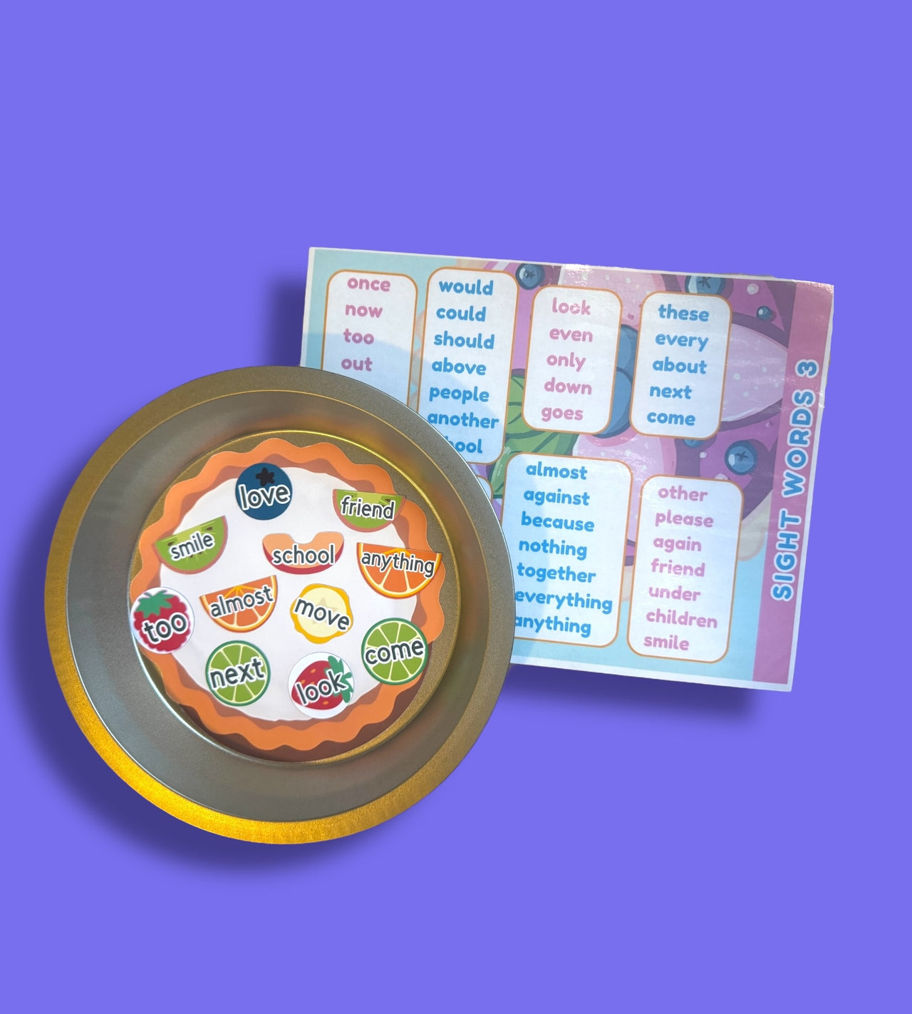 Step 2: Sight Word Fruit Tart